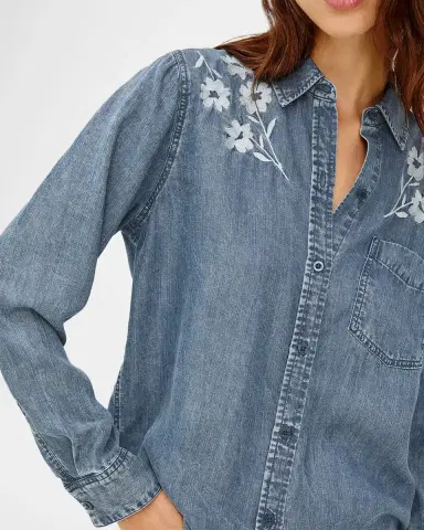 Rails Ingrid Flower-Embroidered Denim Shirt | Thumbnail 5 Rails Ingrid Flower-Embroidered Denim Shirt | Thumbnail 5