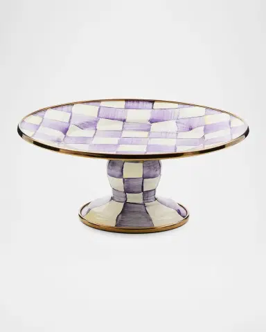 MacKenzie-Childs Violet Check Mini Pedestal Platter | Thumbnail 3 MacKenzie-Childs Violet Check Mini Pedestal Platter | Thumbnail 3