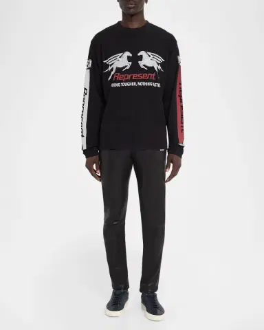 Represent Men's Mesh Pegasus Cotton Long-Sleeve T-Shirt | Thumbnail 2 Represent Men's Mesh Pegasus Cotton Long-Sleeve T-Shirt | Thumbnail 2