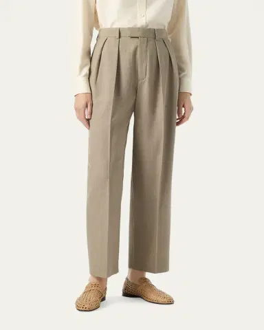 Loro Piana Rodger Pleated Wide-Leg Ankle Trousers | Thumbnail 4 Loro Piana Rodger Pleated Wide-Leg Ankle Trousers | Thumbnail 4