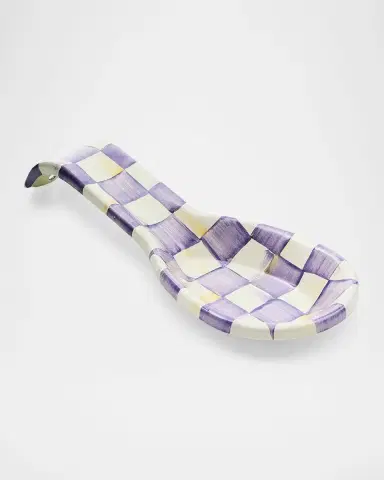 MacKenzie-Childs Violet Check Spoon Rest | Thumbnail 2 MacKenzie-Childs Violet Check Spoon Rest | Thumbnail 2