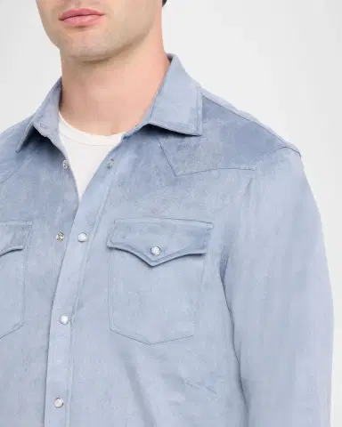 Monfrère Men 's Eastwood Faux Suede Slim-Fit Shirt | Thumbnail 5 Monfrère Men 's Eastwood Faux Suede Slim-Fit Shirt | Thumbnail 5