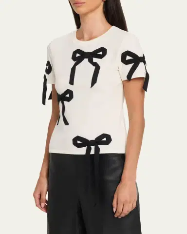 Marc Jacobs Bow Short-Sleeve Shrunken T-Shirt | Thumbnail 9 Marc Jacobs Bow Short-Sleeve Shrunken T-Shirt | Thumbnail 9