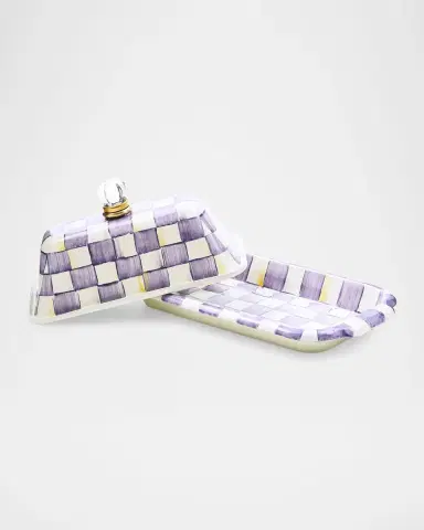 MacKenzie-Childs Violet Check Butter Box | Thumbnail 2 MacKenzie-Childs Violet Check Butter Box | Thumbnail 2