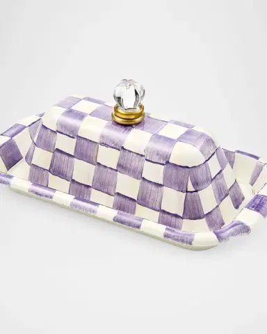 MacKenzie-Childs Violet Check Butter Box | Thumbnail 3 MacKenzie-Childs Violet Check Butter Box | Thumbnail 3