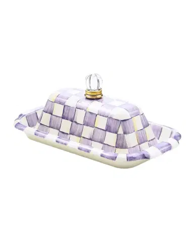 MacKenzie-Childs Violet Check Butter Box | Thumbnail 1 MacKenzie-Childs Violet Check Butter Box | Thumbnail 1