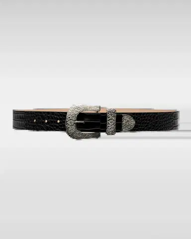 L'Agence x Streets Ahead Otera Wide Croc-Embossed Leather Belt | Thumbnail 2 L'Agence x Streets Ahead Otera Wide Croc-Embossed Leather Belt | Thumbnail 2