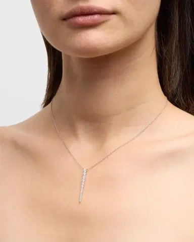 Mémoire 18KWG Vertical Diamond Bar Pendant | Thumbnail 2 Mémoire 18KWG Vertical Diamond Bar Pendant | Thumbnail 2