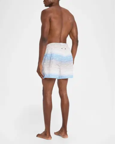 Bugatchi Men's Cruz Short-Length Horizon Line Swim Trunks | Thumbnail 3 Bugatchi Men's Cruz Short-Length Horizon Line Swim Trunks | Thumbnail 3