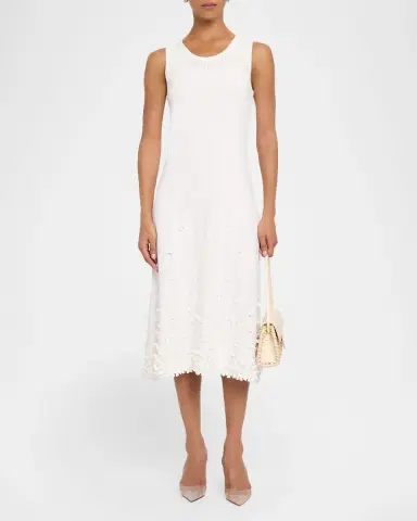 Elie Tahari The Alana Floral Applique Knit Midi Dress | Thumbnail 2 Elie Tahari The Alana Floral Applique Knit Midi Dress | Thumbnail 2