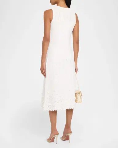 Elie Tahari The Alana Floral Applique Knit Midi Dress | Thumbnail 3 Elie Tahari The Alana Floral Applique Knit Midi Dress | Thumbnail 3