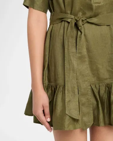 Veronica Beard Kaidin Belted Linen Mini Dress | Thumbnail 5 Veronica Beard Kaidin Belted Linen Mini Dress | Thumbnail 5