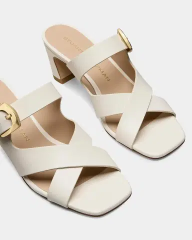 Stuart Weitzman 50mm Sai Leather Slide Sandals | Thumbnail 2 Stuart Weitzman 50mm Sai Leather Slide Sandals | Thumbnail 2