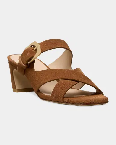Stuart Weitzman 50mm Sai Suede Slide Sandals | Thumbnail 3 Stuart Weitzman 50mm Sai Suede Slide Sandals | Thumbnail 3