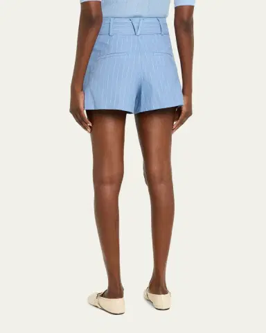 Veronica Beard Piper Belted Pinstripe Shorts | Thumbnail 3 Veronica Beard Piper Belted Pinstripe Shorts | Thumbnail 3