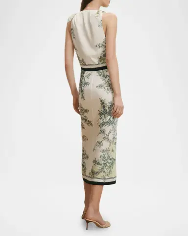 Veronica Beard Kaliza Printed Satin Midi Dress | Thumbnail 2 Veronica Beard Kaliza Printed Satin Midi Dress | Thumbnail 2