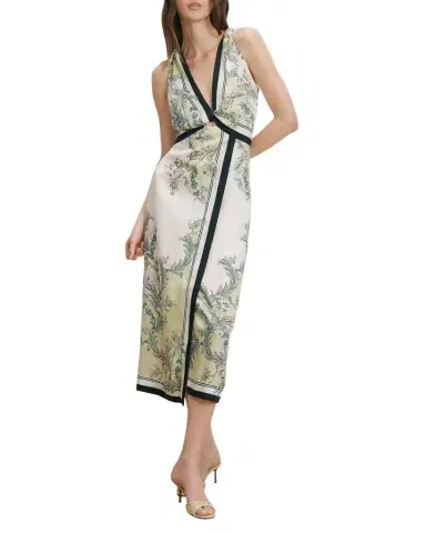 Veronica Beard Kaliza Printed Satin Midi Dress | Thumbnail 1 Veronica Beard Kaliza Printed Satin Midi Dress | Thumbnail 1