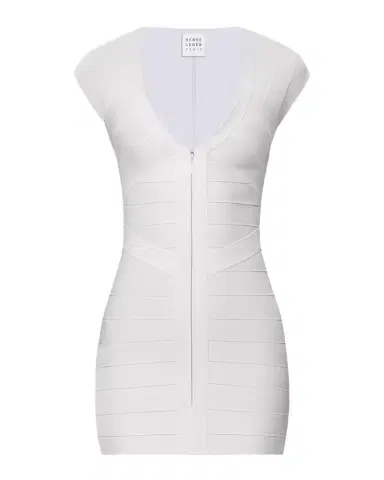 Hervé Léger Champagne V-Neck Bandage Minidress | Thumbnail 1 Hervé Léger Champagne V-Neck Bandage Minidress | Thumbnail 1