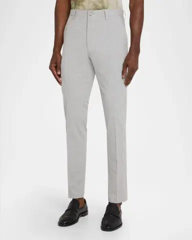 Bugatchi Men's Sharkskin Cotton Slim Flat-Front Chino Pants | Thumbnail 4 Bugatchi Men's Sharkskin Cotton Slim Flat-Front Chino Pants | Thumbnail 4