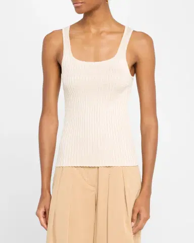 Veronica Beard Sandra Knit Square-Neck Tank Top | Thumbnail 4 Veronica Beard Sandra Knit Square-Neck Tank Top | Thumbnail 4