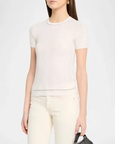 Rag & Bone Teresa Ribbed Short-Sleeve Tee | Thumbnail 3 Rag & Bone Teresa Ribbed Short-Sleeve Tee | Thumbnail 3