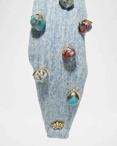Lele Sadoughi Knotted Denim Terrazzo Headband | Thumbnail 2 Lele Sadoughi Knotted Denim Terrazzo Headband | Thumbnail 2