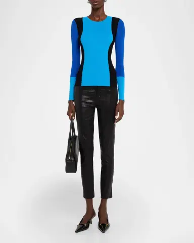 Elie Tahari Delia Colorblocked Crewneck Sweater | Thumbnail 2 Elie Tahari Delia Colorblocked Crewneck Sweater | Thumbnail 2