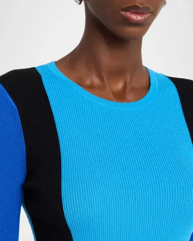Elie Tahari Delia Colorblocked Crewneck Sweater | Thumbnail 5 Elie Tahari Delia Colorblocked Crewneck Sweater | Thumbnail 5