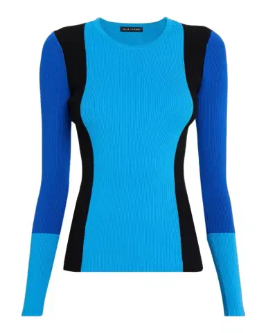 Elie Tahari Delia Colorblocked Crewneck Sweater | Thumbnail 1 Elie Tahari Delia Colorblocked Crewneck Sweater | Thumbnail 1
