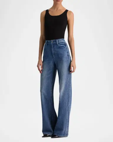 Alice + Olivia Chic Embellished Wide-Leg Jeans | Thumbnail 2 Alice + Olivia Chic Embellished Wide-Leg Jeans | Thumbnail 2