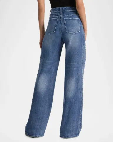 Alice + Olivia Chic Embellished Wide-Leg Jeans | Thumbnail 3 Alice + Olivia Chic Embellished Wide-Leg Jeans | Thumbnail 3