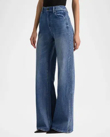 Alice + Olivia Chic Embellished Wide-Leg Jeans | Thumbnail 4 Alice + Olivia Chic Embellished Wide-Leg Jeans | Thumbnail 4
