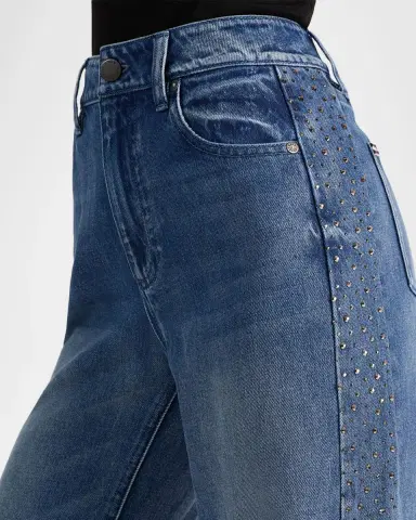 Alice + Olivia Chic Embellished Wide-Leg Jeans | Thumbnail 5 Alice + Olivia Chic Embellished Wide-Leg Jeans | Thumbnail 5