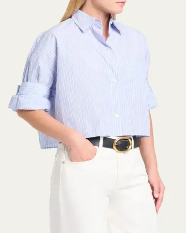 TWP Next Ex Striped Cropped Shirt | Thumbnail 8 TWP Next Ex Striped Cropped Shirt | Thumbnail 8