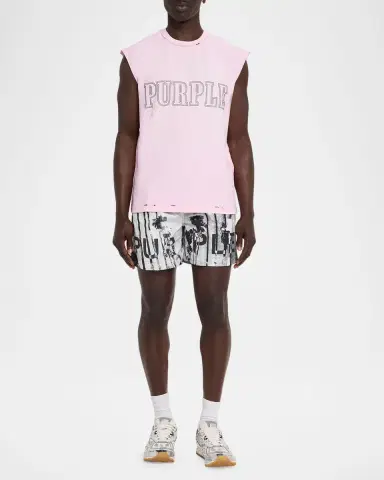 PURPLE Men's Slab Wordmark Distressed Tank Top | Thumbnail 2 PURPLE Men's Slab Wordmark Distressed Tank Top | Thumbnail 2