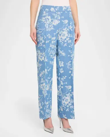 Elie Tahari The Gabby Straight-Leg Floral Denim Pants | Thumbnail 4 Elie Tahari The Gabby Straight-Leg Floral Denim Pants | Thumbnail 4