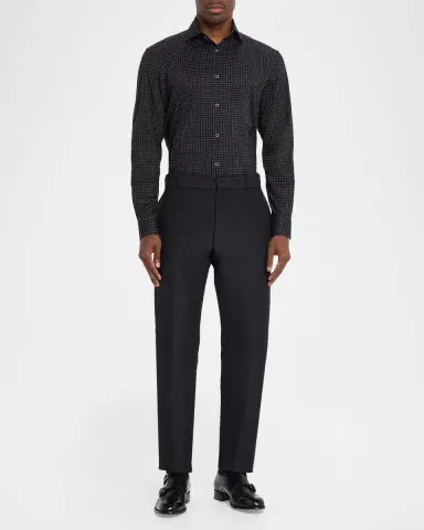 Bugatchi Men's Devon 8-Way Stretch OoohCotton Micro-Dot Dress Shirt | Thumbnail 2 Bugatchi Men's Devon 8-Way Stretch OoohCotton Micro-Dot Dress Shirt | Thumbnail 2