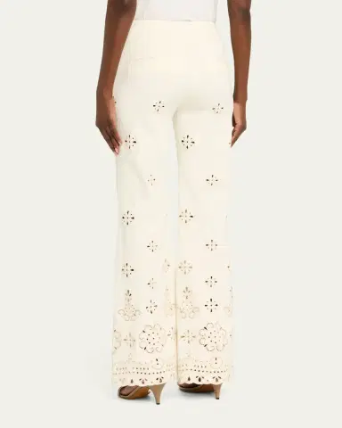 Veronica Beard Komi Eyelet Flare Pants | Thumbnail 3 Veronica Beard Komi Eyelet Flare Pants | Thumbnail 3