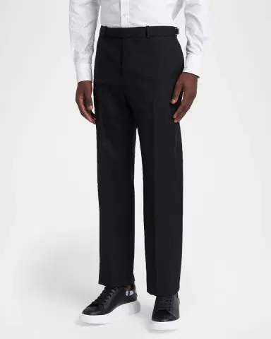 Alexander McQueen Men's Mid-Rise Straight-Leg Trousers | Thumbnail 4 Alexander McQueen Men's Mid-Rise Straight-Leg Trousers | Thumbnail 4