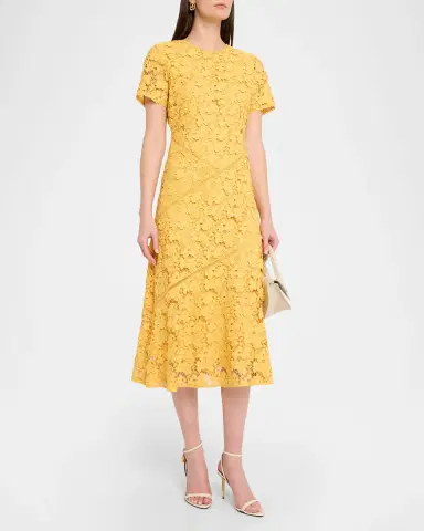 Elie Tahari The Marci Scalloped Floral Lace Midi Dress | Thumbnail 4 Elie Tahari The Marci Scalloped Floral Lace Midi Dress | Thumbnail 4