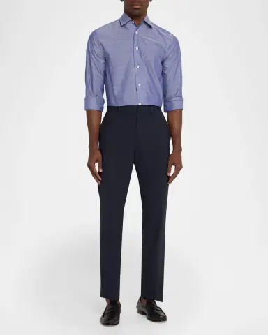 Bugatchi Men 's Axel Cotton and Linen Button-Down Shirt | Thumbnail 2 Bugatchi Men 's Axel Cotton and Linen Button-Down Shirt | Thumbnail 2
