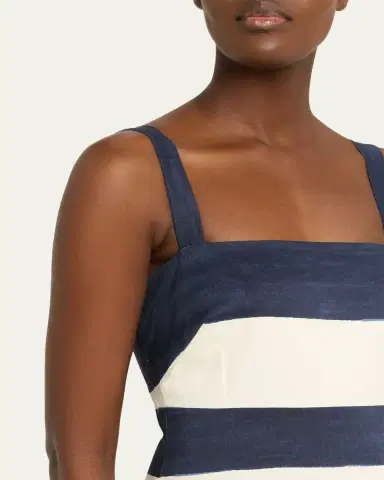 Veronica Beard Ella Stripe Linen Midi Dress | Thumbnail 5 Veronica Beard Ella Stripe Linen Midi Dress | Thumbnail 5