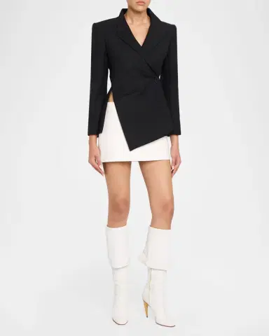 McQueen 105mm Horn Leather Knee-High Boots | Thumbnail 2 McQueen 105mm Horn Leather Knee-High Boots | Thumbnail 2