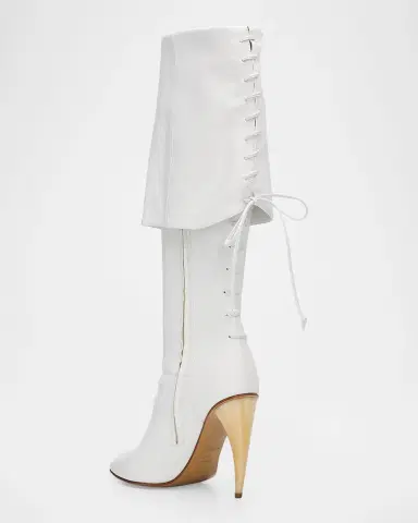 McQueen 105mm Horn Leather Knee-High Boots | Thumbnail 3 McQueen 105mm Horn Leather Knee-High Boots | Thumbnail 3