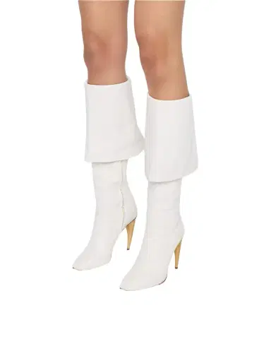 McQueen 105mm Horn Leather Knee-High Boots | Thumbnail 1 McQueen 105mm Horn Leather Knee-High Boots | Thumbnail 1
