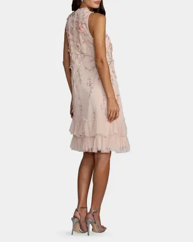 Mac Duggal Cocktail Floral Embellished Chiffon Tiered Dress | Thumbnail 2 Mac Duggal Cocktail Floral Embellished Chiffon Tiered Dress | Thumbnail 2