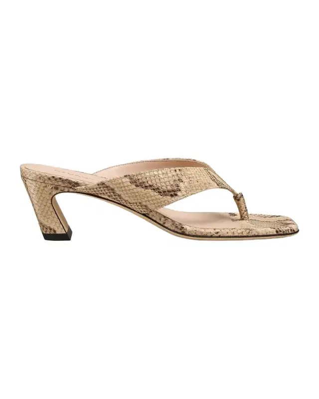 50mm Stassi Snake-Embossed Leather Thong Sandals 50mm Stassi Snake-Embossed Leather Thong Sandals
