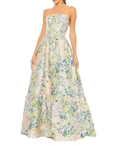 Mac Duggal Floral Brocade Ball Gown | Thumbnail 1 Mac Duggal Floral Brocade Ball Gown | Thumbnail 1