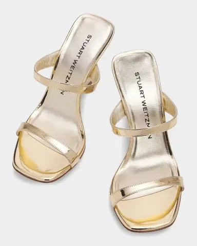 Stuart Weitzman 85mm Vinnie Metallic Leather Wedges | Thumbnail 3 Stuart Weitzman 85mm Vinnie Metallic Leather Wedges | Thumbnail 3