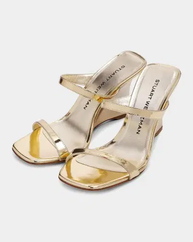 Stuart Weitzman 85mm Vinnie Metallic Leather Wedges | Thumbnail 4 Stuart Weitzman 85mm Vinnie Metallic Leather Wedges | Thumbnail 4
